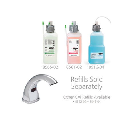 GOJO® CXi Touch-Free Counter Mount Dispenser – Chrome, 2.25 x 5.75 x 9.39 in | Fits 1,500 mL & 2,300 mL Refills