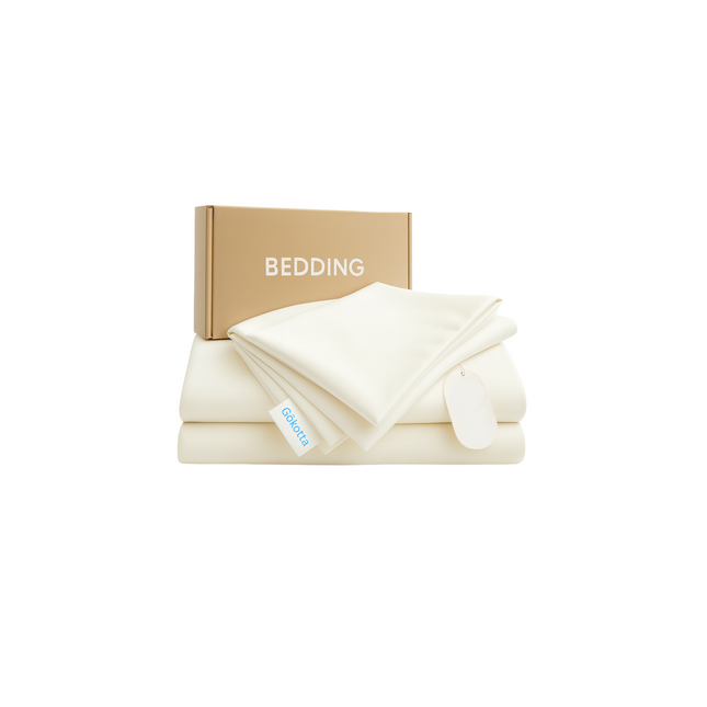 Gökotta Bedding 4 pcs Set (2 Pillowcases, 1 Flat Sheet & 1 Fitted Sheet) – Cream White, Queen Size