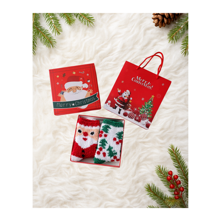 Christmas Fuzzy Cozy Socks Gift Set – 2 Pairs, One Size Fits All