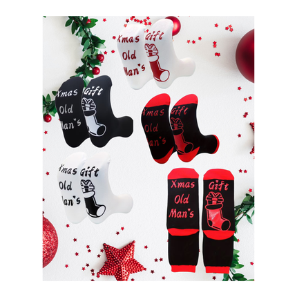 Christmas Gift Stocking Print Crew Socks – 1 Pair, One Size Fits All