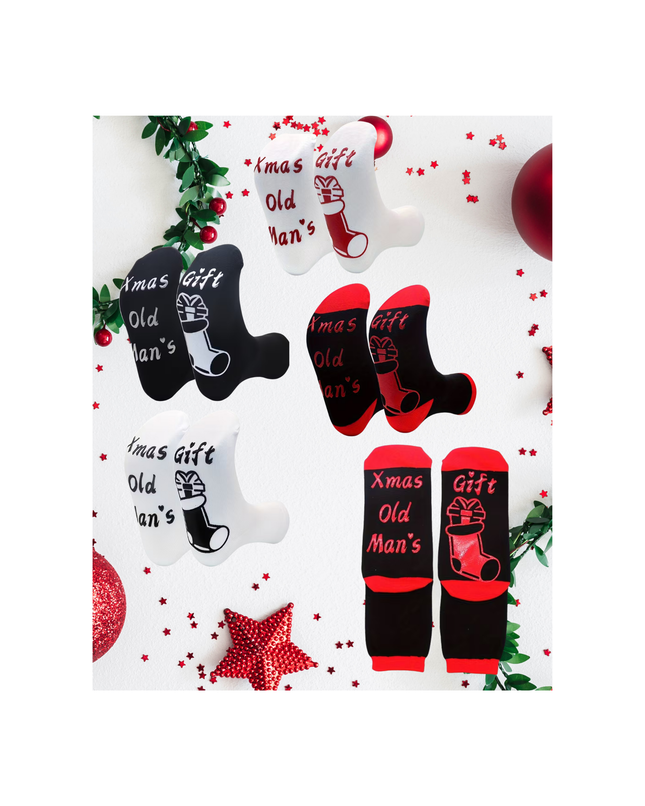 Christmas Gift Stocking Print Crew Socks – 1 Pair, One Size Fits All