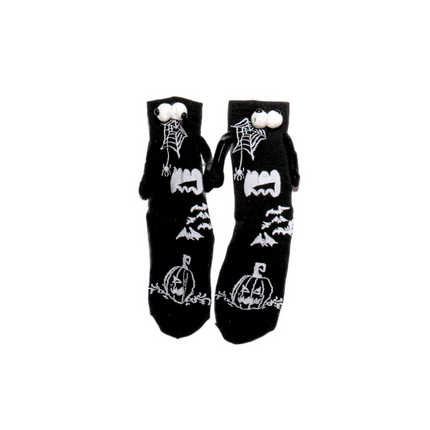 Funny 3D Magnetic Halloween Crew Socks – 1 Pair, One Size (Adults)