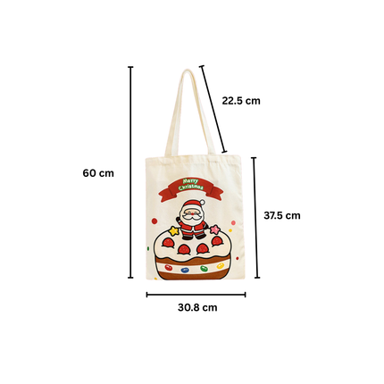 Christmas Canvas Tote Bag – 1pc, 30.8 x 60 cm