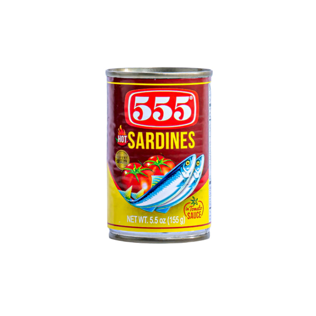 555 Hot Sardines in Tomato Sauce – 5.5oz | 155g