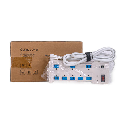 Outlet Power Surge Protector 6ft Cord, 8 Outlets, 2 USB Ports, 1 Type-C