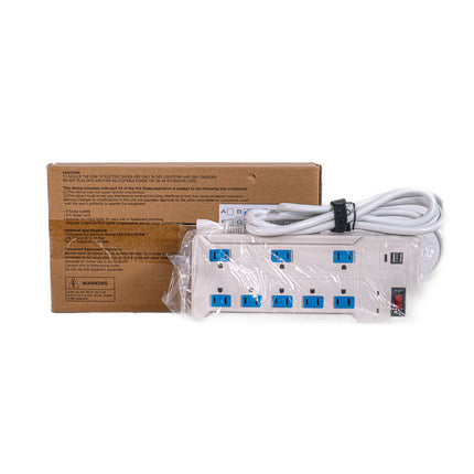Outlet Power Surge Protector 6ft Cord, 8 Outlets, 2 USB Ports, 1 Type-C