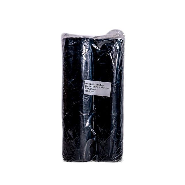 45 Gallon Flat Trash Bags Black – 20pcs, 39.37 x 47.24 in
