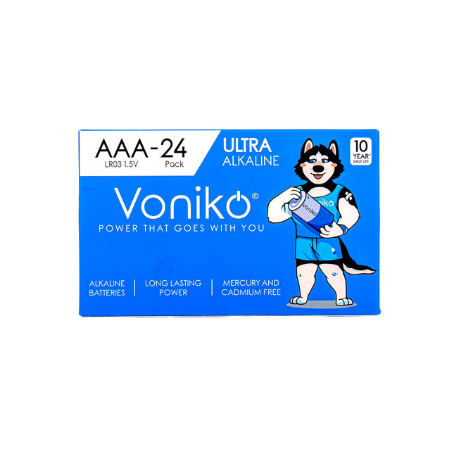 Voniko Ultra Alkaline AAA Batteries – 24 Pack, 1.5V