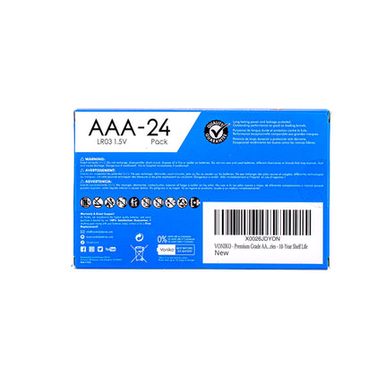 Voniko Ultra Alkaline AAA Batteries – 24 Pack, 1.5V