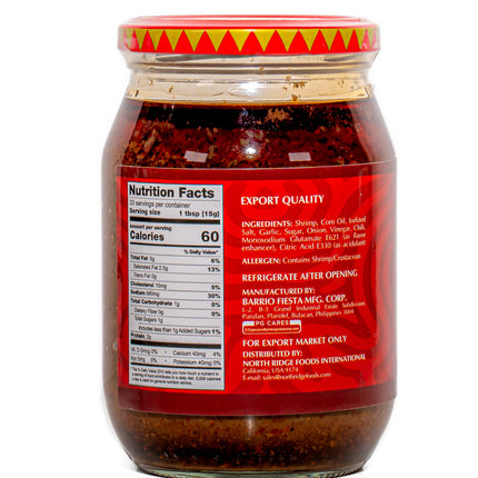 Barrio Fiesta Bagoong Hipon Spicy – 17.6oz | 500g