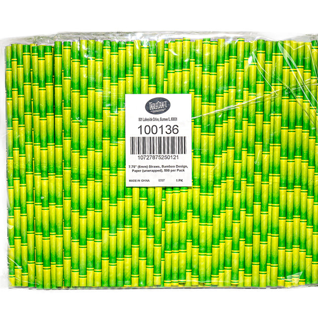 Paper Bamboo Straws Unwrapped – 500 ct, 7.75 inches