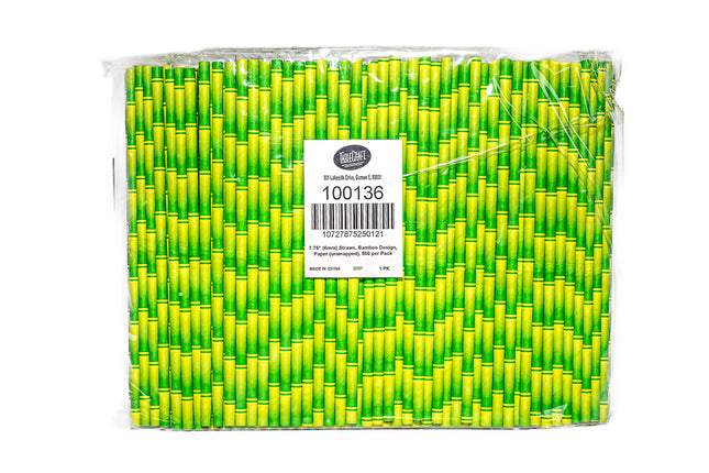 Paper Bamboo Straws Unwrapped – 500 ct, 7.75 inches