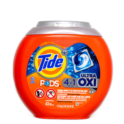 Tide Pods 4-in-1 Ultra Oxi – 43 ct, 40oz | 1.15kg