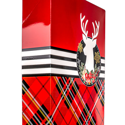 Christmas Gift Box – Red Plain Deer Design, 17” x 13” x 4”