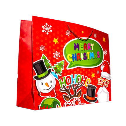 XL Christmas Gift Bag – Cute Holiday Cartoon Designs, 21.5” x 6.25” x 16”