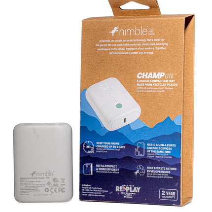 Nimble Champ Lite Portable Charger – 5200 mAh USB-C Power Bank