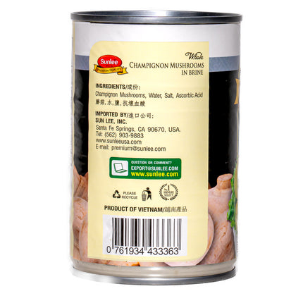 Sunlee Champignon Mushroom (Whole) - 15oz | 425g