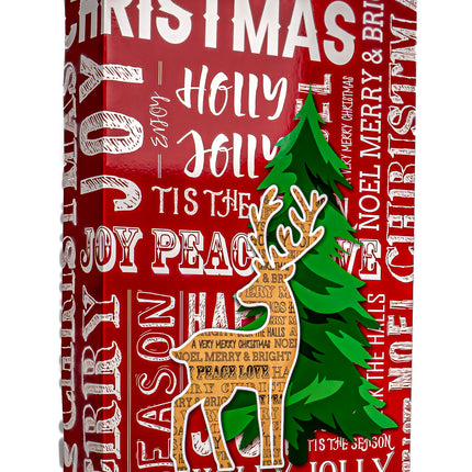 Christmas Gift Box – Red Letter Tree Design, 14.75” x 10” x 2.25”