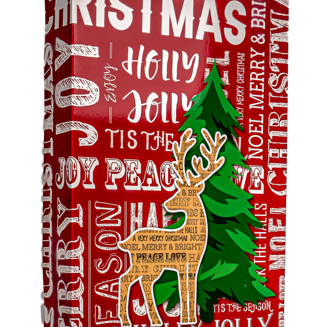 Christmas Gift Box – Red Letter Tree Design, 14.75” x 10” x 2.25”