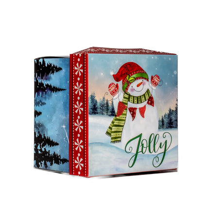 Christmas Gift Box – Snowman Jolly Design, 5” x 5” x 4”