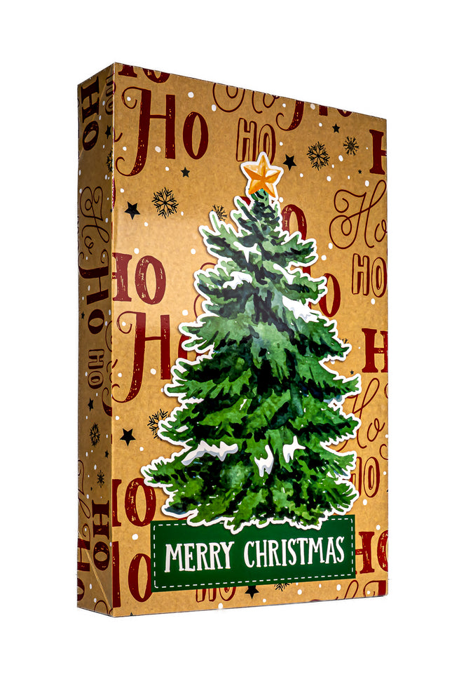 Christmas Gift Box – Merry Christmas Tree Design, 17” x 11” x 2.5”