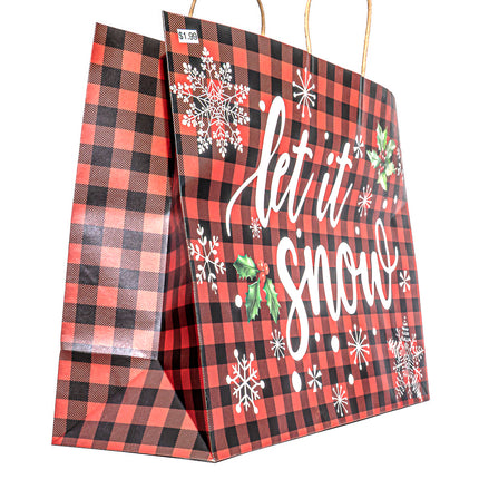 Christmas Gift Bag – Let It Snow Design, 20” x 15” x 7”