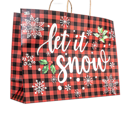 Christmas Gift Bag – Let It Snow Design, 20” x 15” x 7”