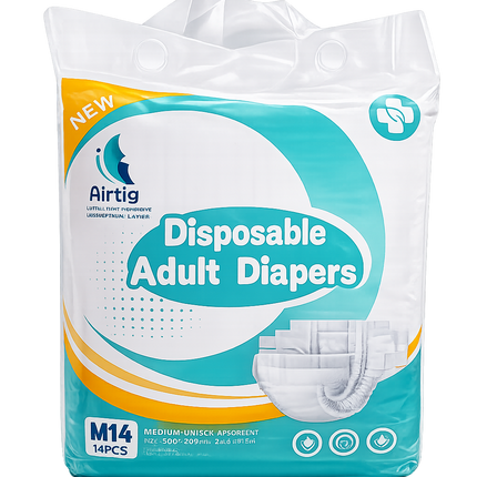 Airtig Disposable Adult Diapers | High Absorbency Incontinence Briefs