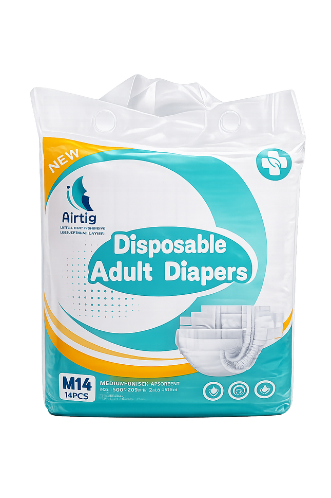 Airtig Disposable Adult Diapers | High Absorbency Incontinence Briefs