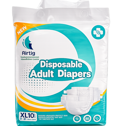 Airtig Disposable Adult Diapers | High Absorbency Incontinence Briefs
