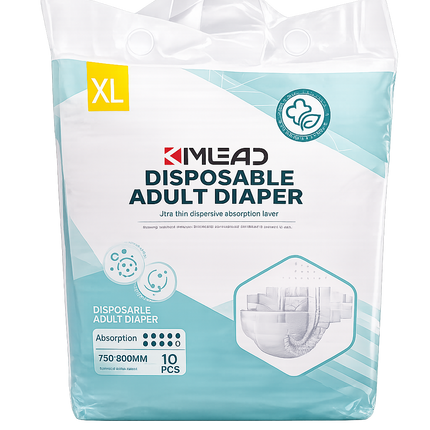KIMLEAD Disposable Adult Diapers (10 Pieces) | High Absorbency Adult Incontinence Briefs
