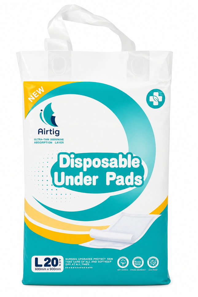 Airtig Disposable Under Pads L20 (600 × 900 mm) – Heavy Absorbency, 20 Pads