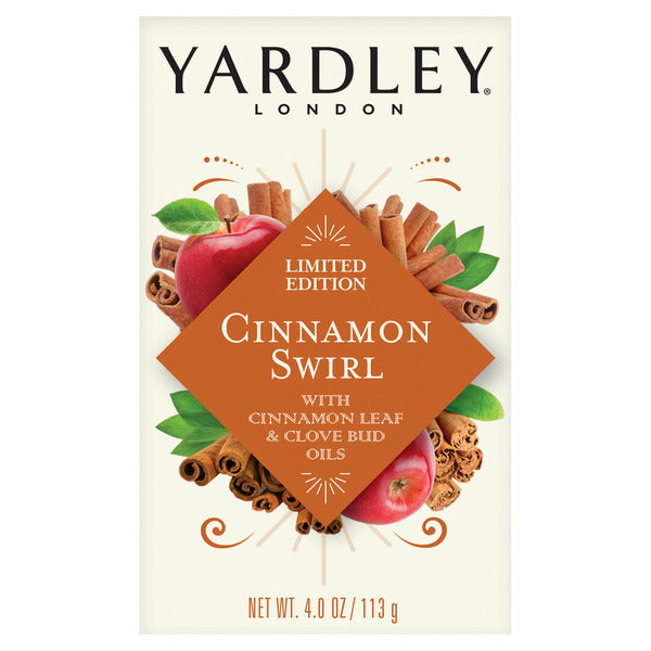Yardley Bar Soap, Cinnamon Swirl with Cinnamon Leaf & Clove Bud Oils, 4oz | 113g