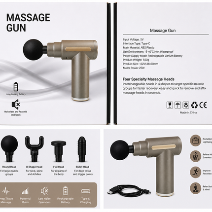 Portable Massage Gun – Deep Tissue Muscle Massager