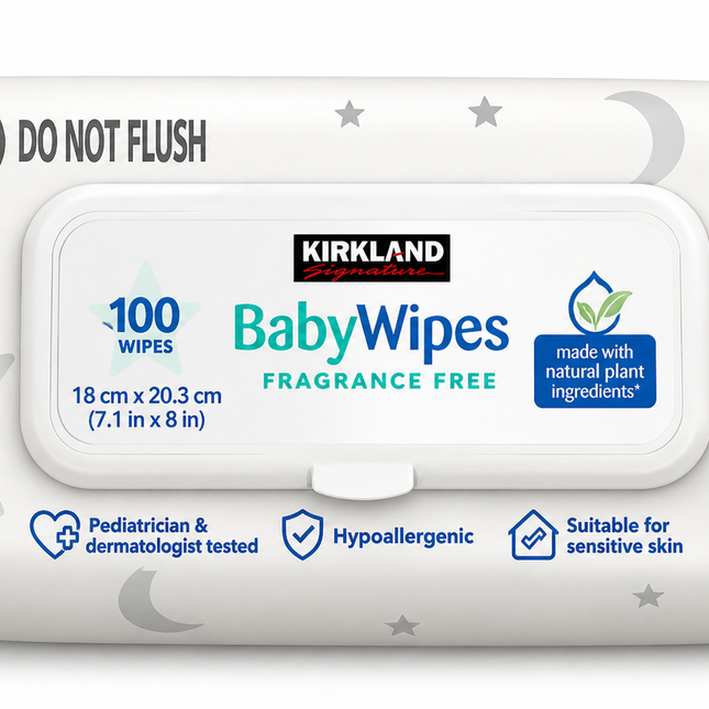 Kirkland Signature Baby Wipes Fragrance Free (100 Count)