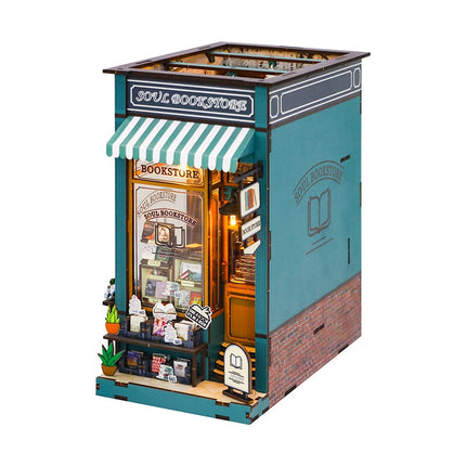 DIY Miniature Dollhouse Kit, Model M2314 - Soul Bookstore, 21 × 12.8 × 23.4 cm | Approx 8.3 × 5 × 9.2 inches