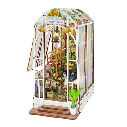 DIY Miniature Dollhouse Kit, Model M2313 - Garden House, 21.8 × 13.6 × 23.2 cm | Approx 8.6 × 5.4 × 9.1