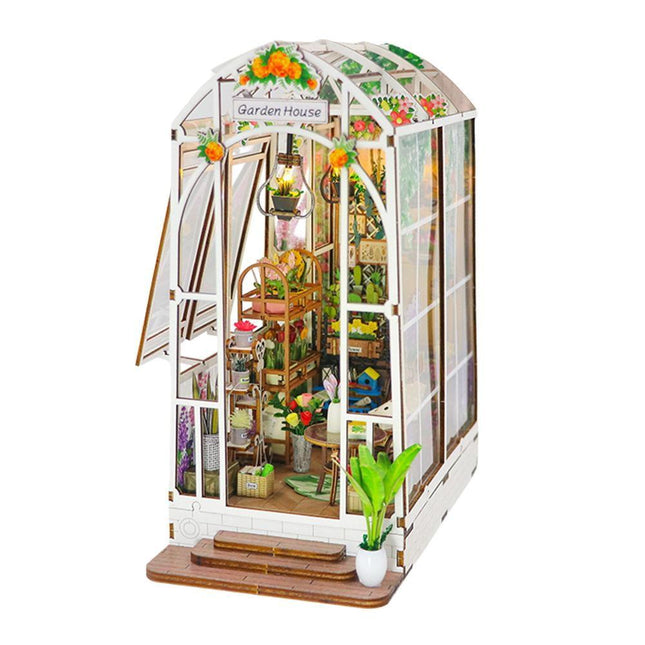 DIY Miniature Dollhouse Kit, Model M2313 - Garden House, 21.8 × 13.6 × 23.2 cm | Approx 8.6 × 5.4 × 9.1