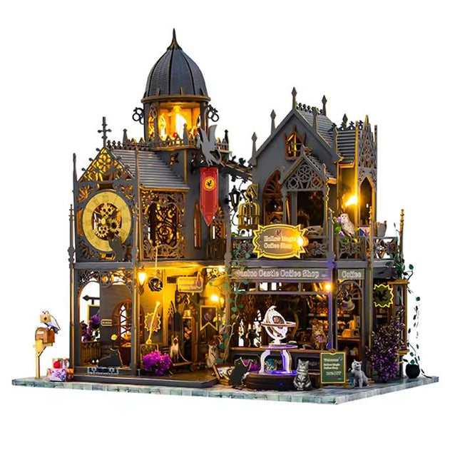 DIY Miniature Dollhouse Kit, Model L2401 - Hongda Huoluo Magic Castle, 30 × 20 × 31 cm | Approx 11.8 × 7.9 × 12.2 inches