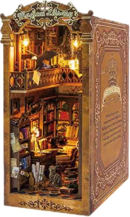 DIY Miniature Dollhouse Kit, Model L2513 - Magical Library, 24 × 18 × 11 cm