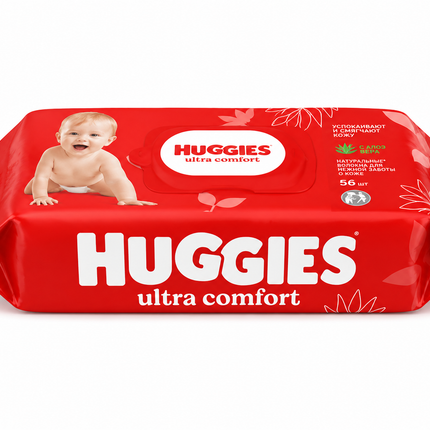 Huggies Ultra Comfort Baby Wipes with Aloe Vera - 56 Wipes