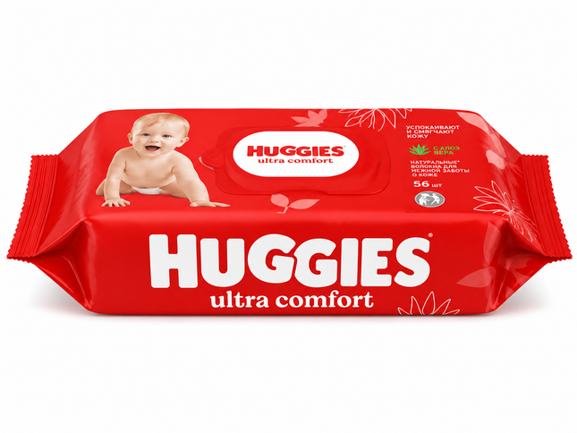 Huggies Ultra Comfort Baby Wipes with Aloe Vera - 56 Wipes