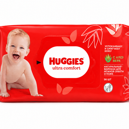 Huggies Ultra Comfort Baby Wipes with Aloe Vera - 56 Wipes