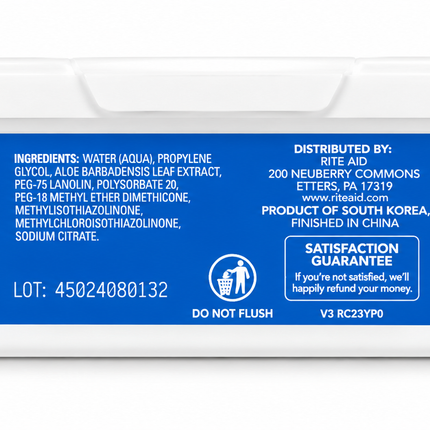Pre-Moistened Adult Wipes, Scented, Alcohol-Free - 64 Wipes