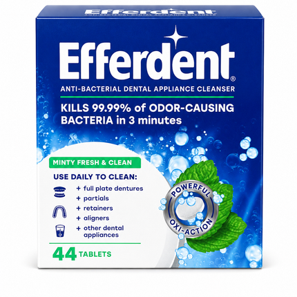 Efferdent Anti-Bacterial Dental Appliance Cleanser Tablets - Minty Fresh, 44 Tablets