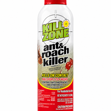 Kill Zone Ant & Roach Killer Spray – Kills on Contact, Residual Protection 2–4 Weeks, 17.5 oz (496 g)