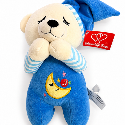 Charming Toys Blue Sleeping Bear Plush Toy