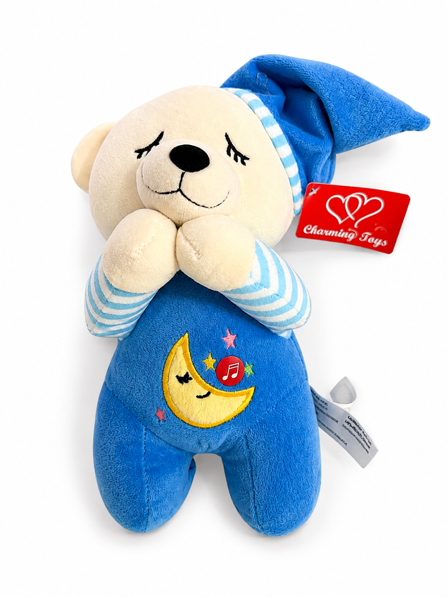 Charming Toys Blue Sleeping Bear Plush Toy