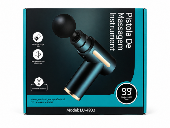 LU-4933 Professional Percussion Massage Gun – 4 Massage Heads