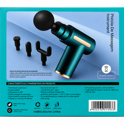 LU-4933 Professional Percussion Massage Gun – 4 Massage Heads
